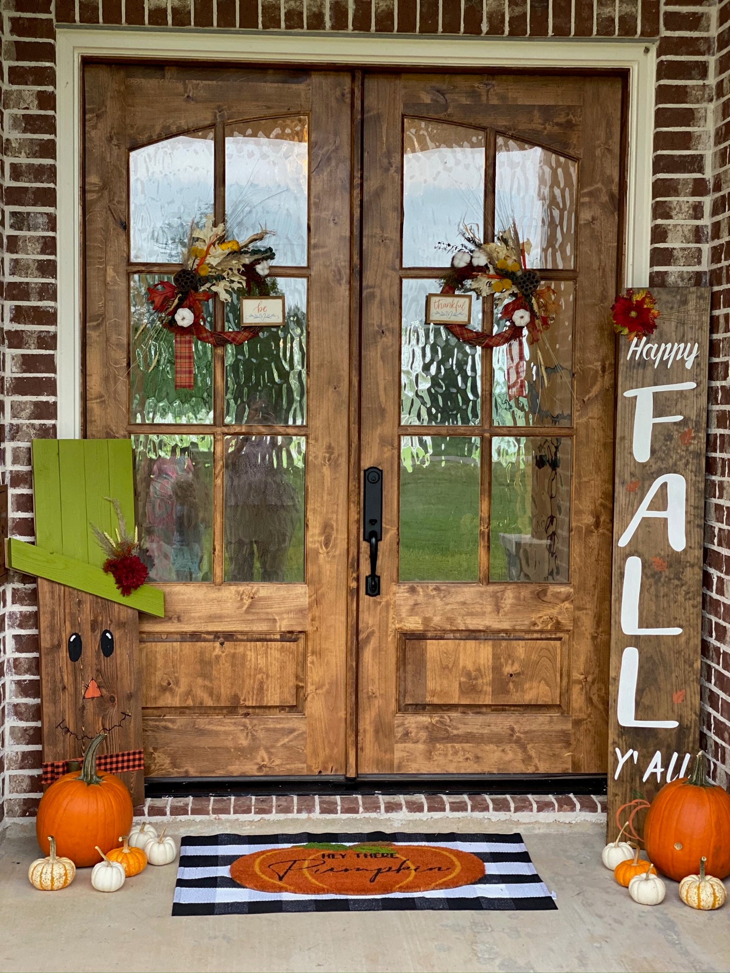 Wooden Reversible Scarecrow and Snowman Porch Sign