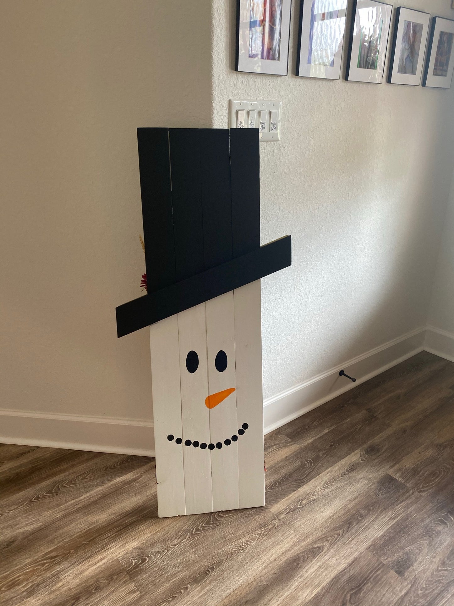 Wooden Reversible Scarecrow and Snowman Porch Sign