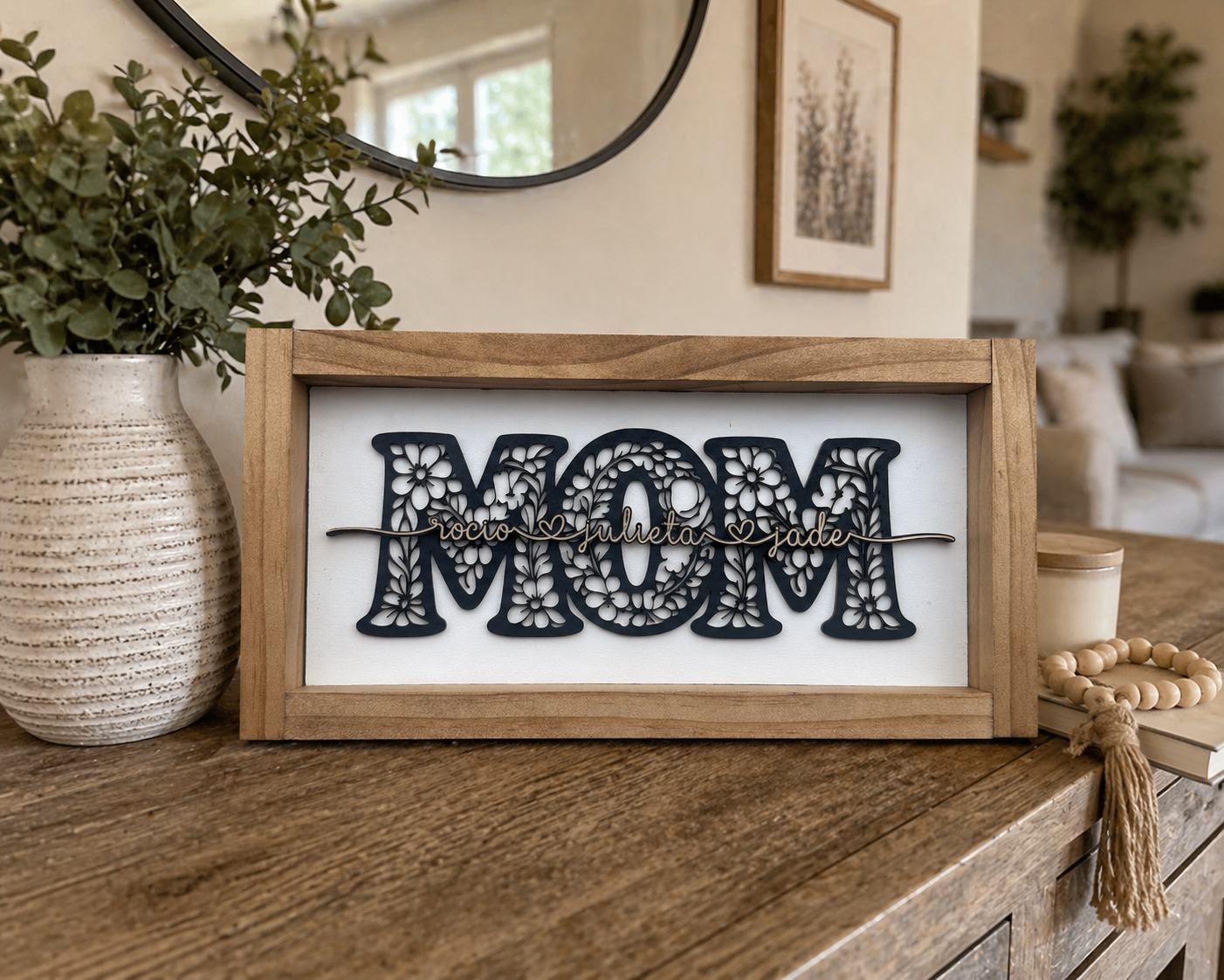 Mom & Children Sign