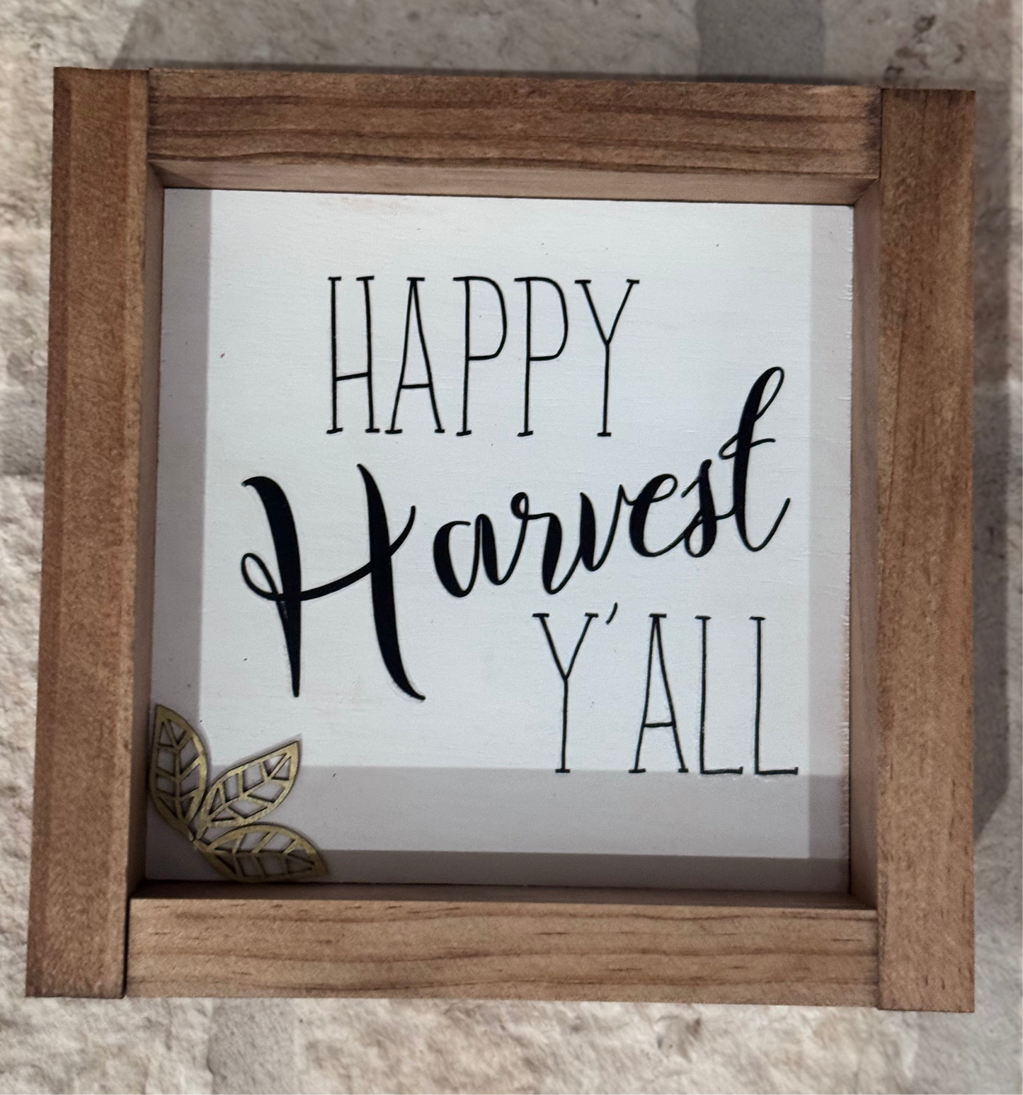 Small Wooden Frame - Happy Harvest Y’all