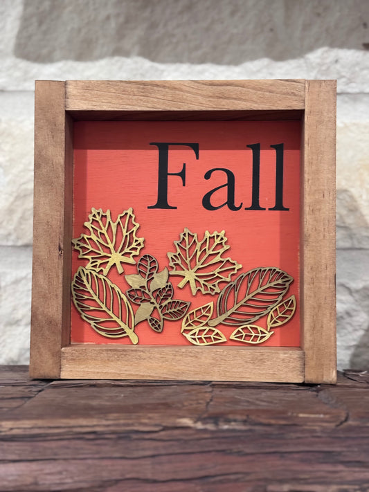 Small Wooden Frame - Fall Leaves