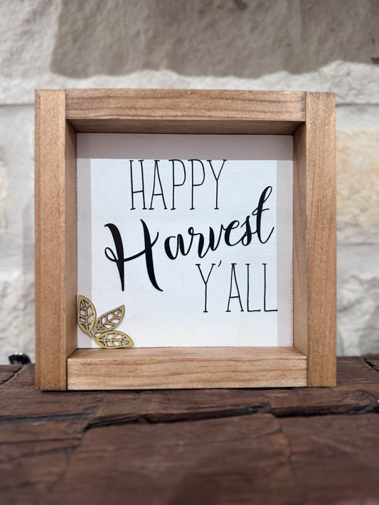 Small Wooden Frame - Happy Harvest Y’all