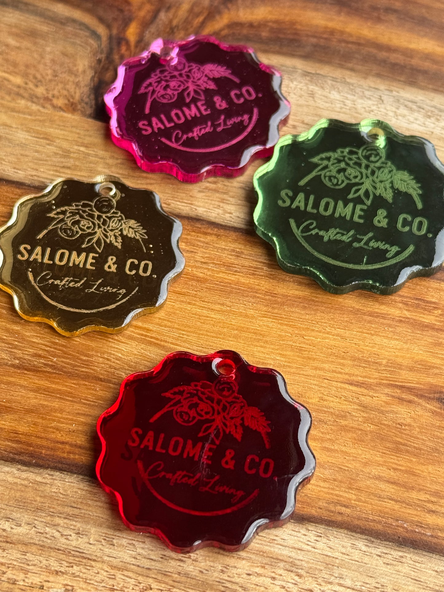 Custom Mirrored Resin Business Card Tag