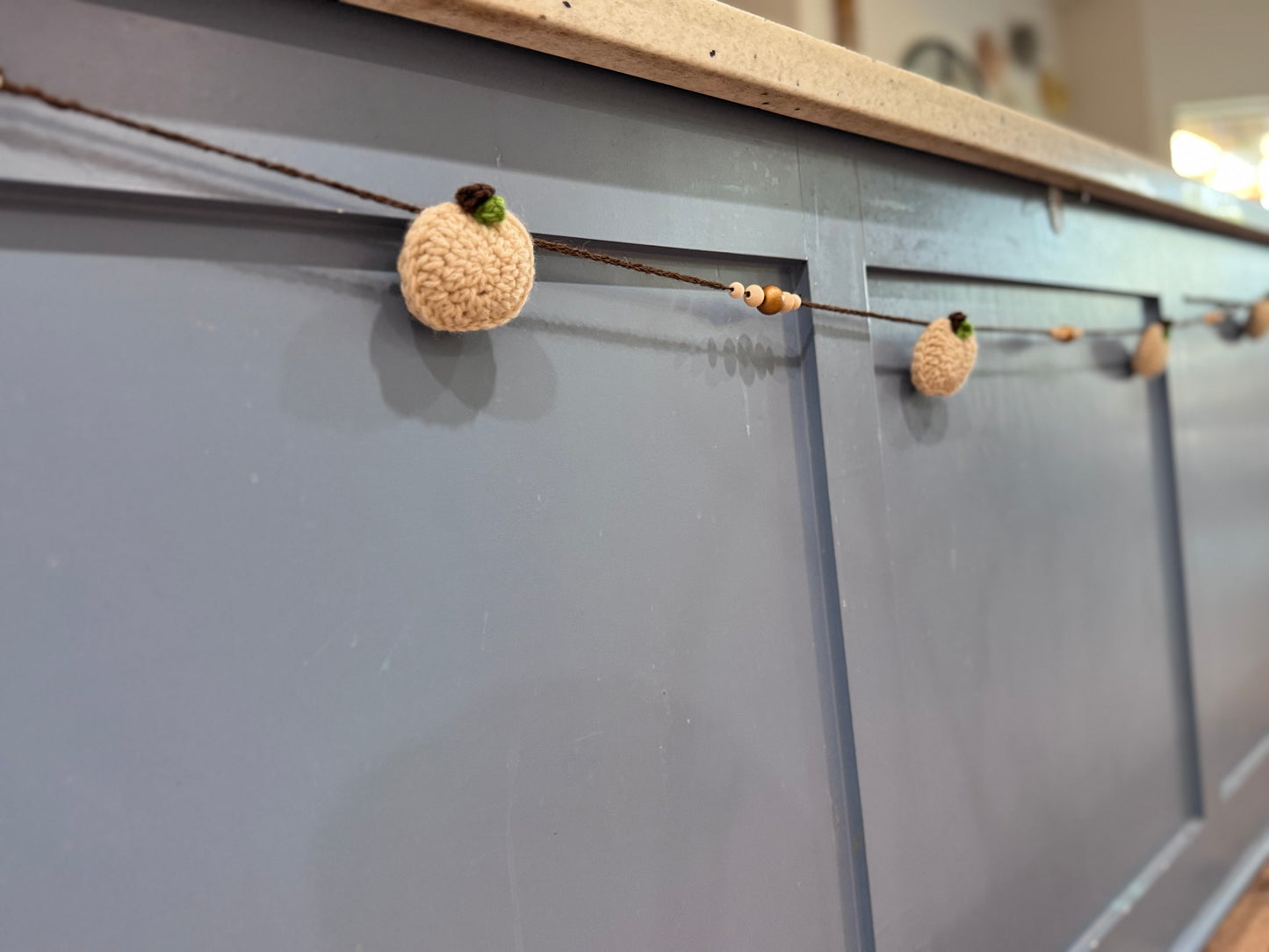 Crochet pumpkin Garland - Fully Beaded Mixed colors