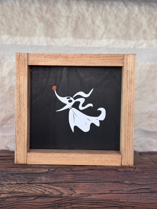 ZERO Halloween Dog Small Wooden Frame