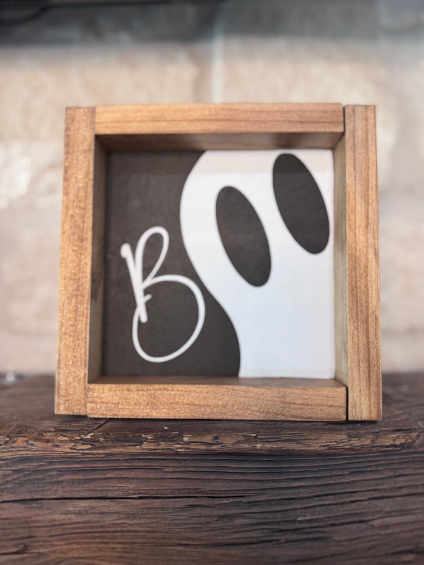 BOO Ghost Small Wooden Frame
