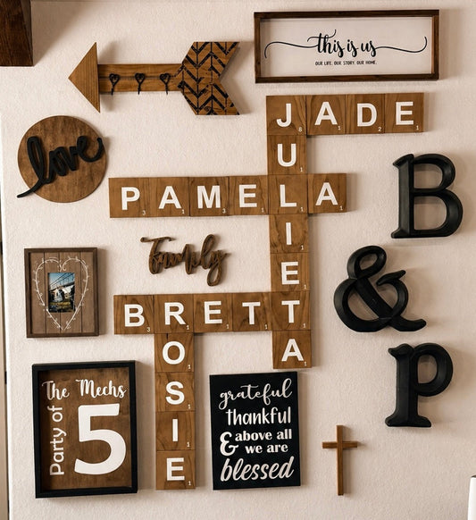 Custom Scrabble Wall Design