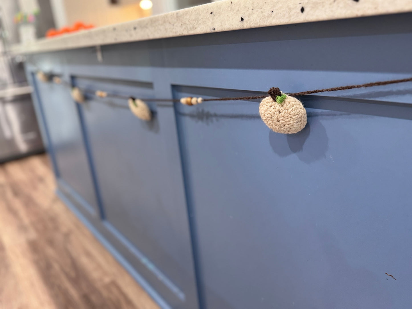 Crochet pumpkin Garland - Beaded Details Only