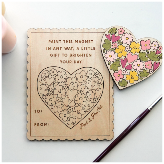 DIY Painted Heart Magnet Favor