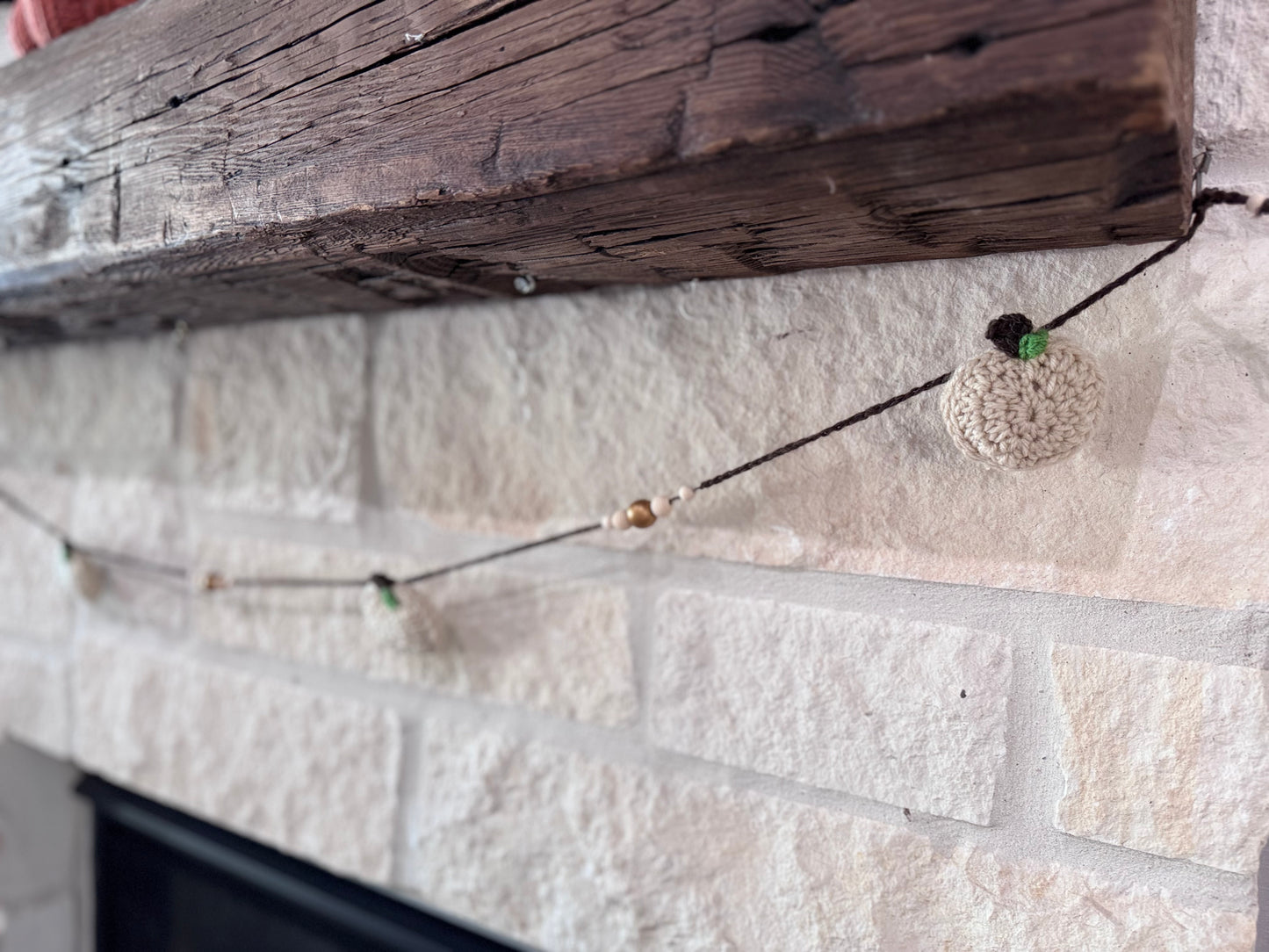 Crochet pumpkin Garland - Beaded Details Only