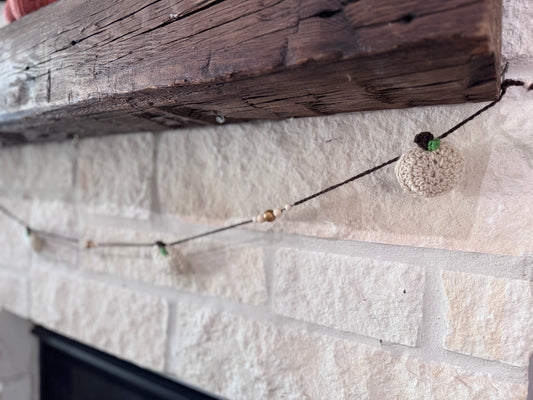 Crochet pumpkin Garland - Beaded Details Only