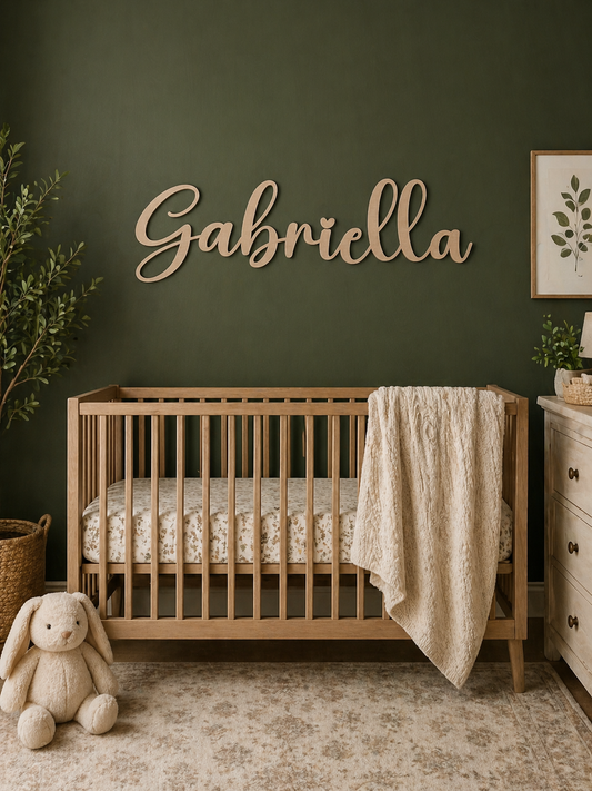 Wooden Cutout Cursive Word 1/4in