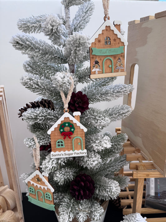 Green Gingerbread house Ornament