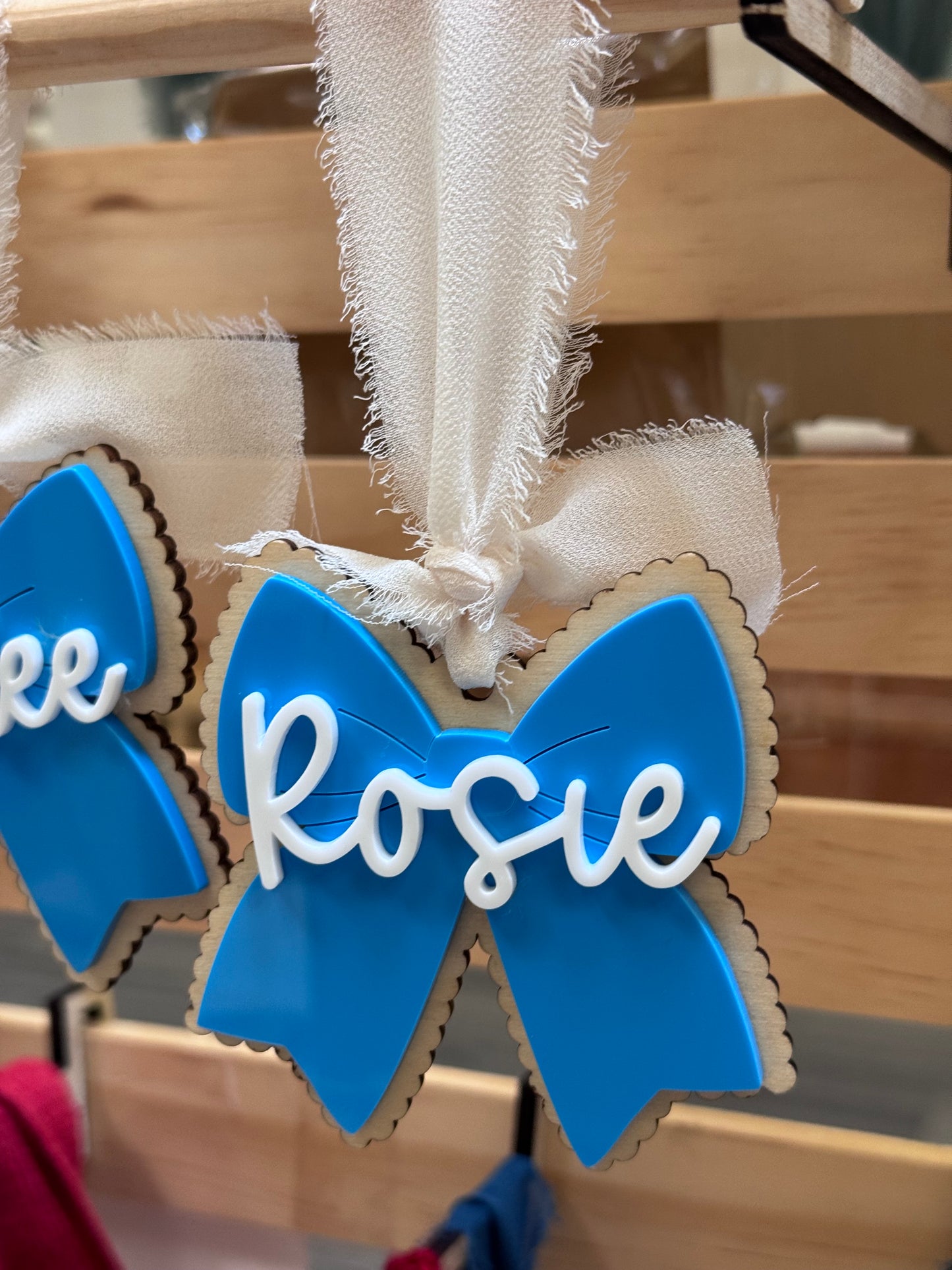 Personalized Scalloped Bow Ornament