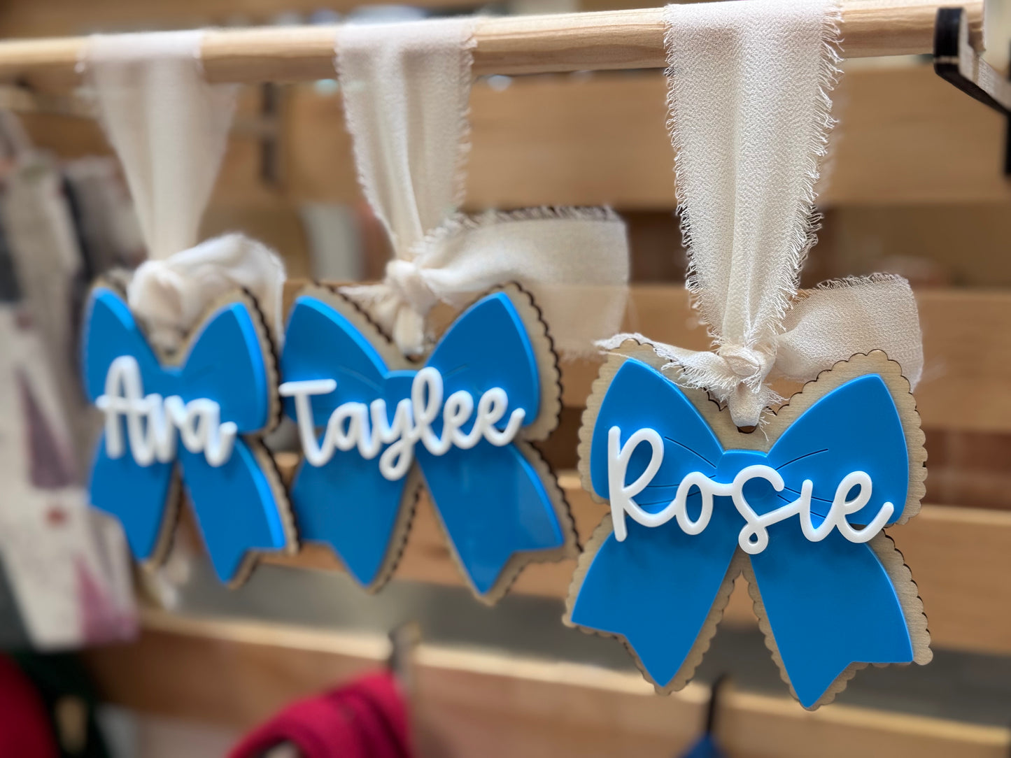 Personalized Scalloped Bow Ornament