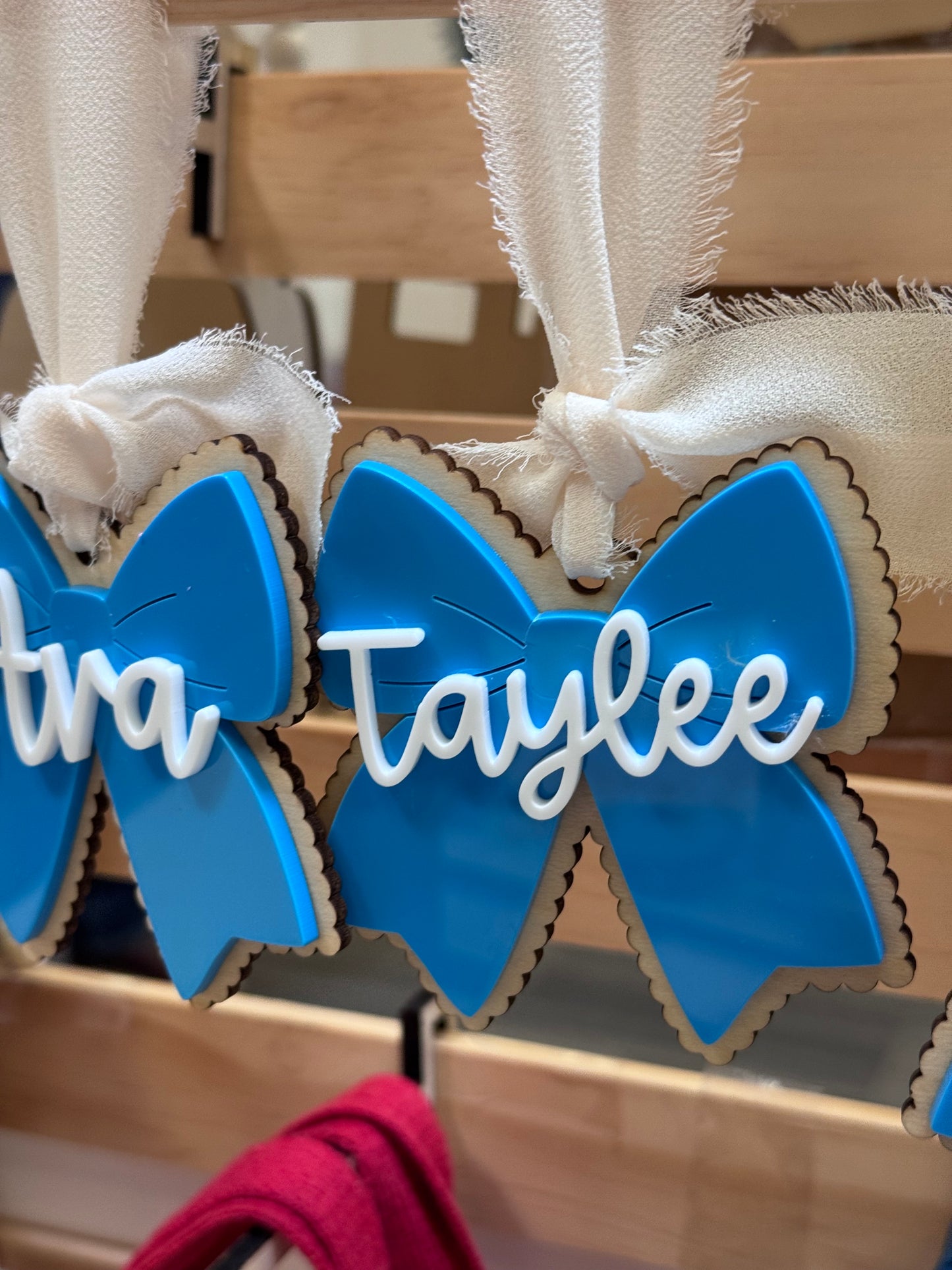 Personalized Scalloped Bow Ornament