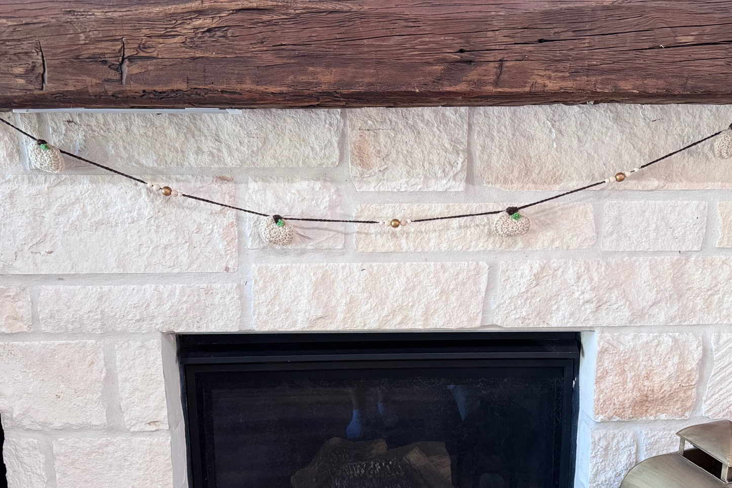 Crochet pumpkin Garland - Beaded Details Only