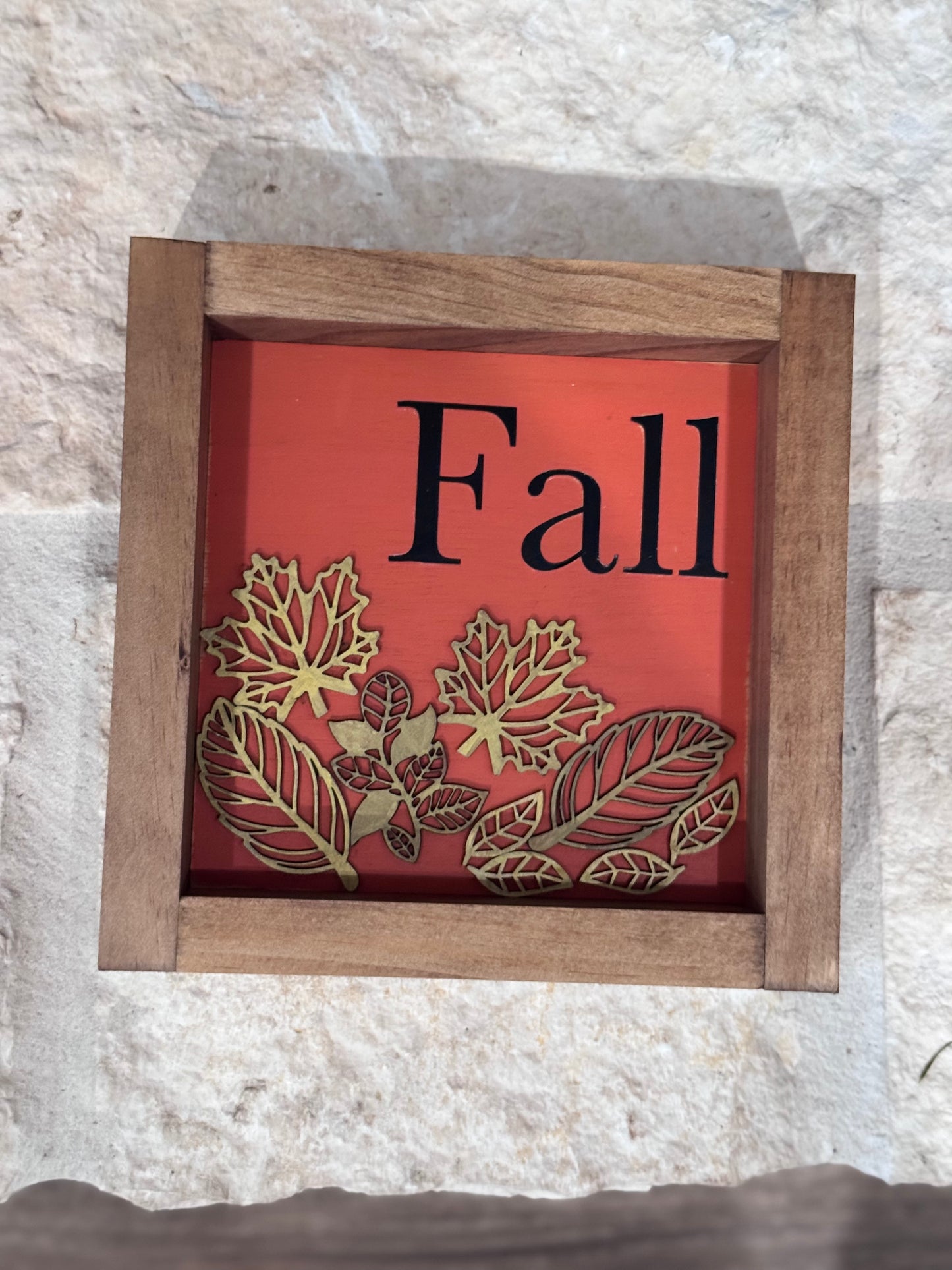 Small Wooden Frame - Fall Leaves