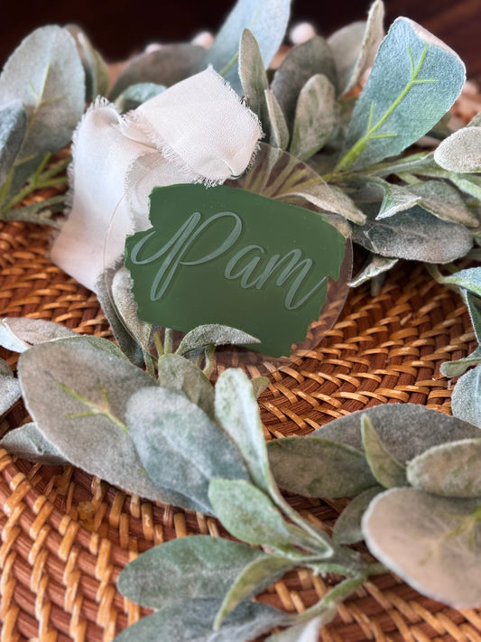 Engraved Acrylic Round Ornament Personalized