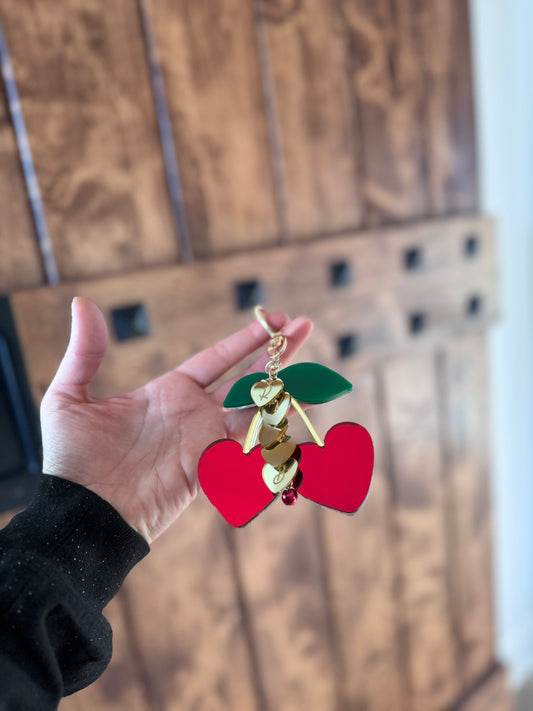 Heart Cherry Keychain