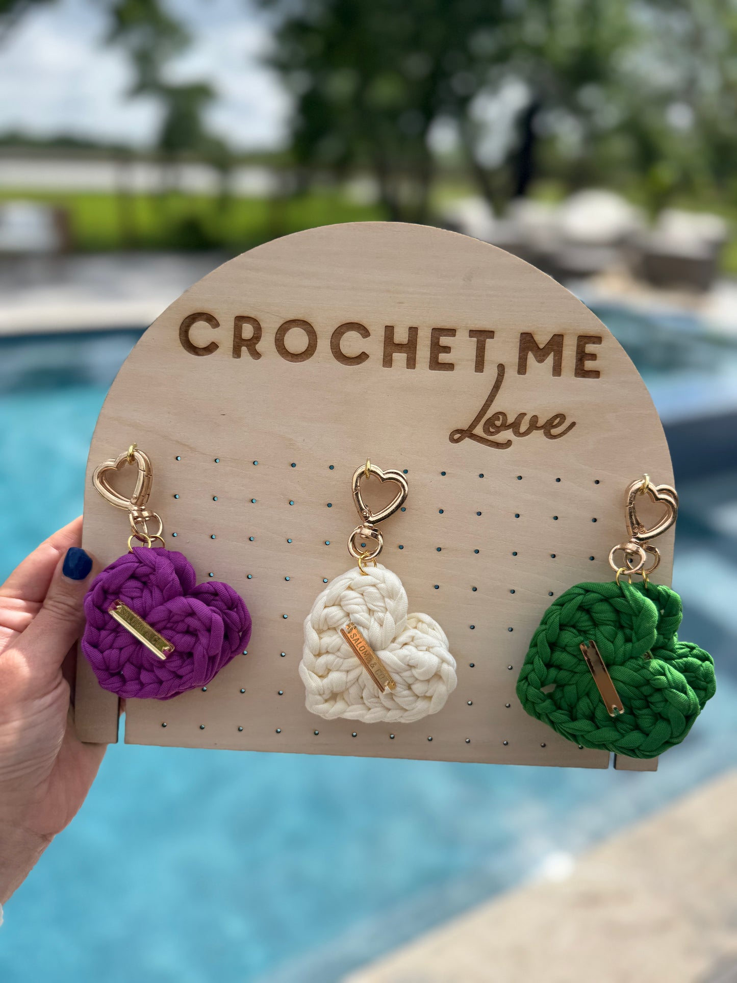 Crochet Heart Keychain