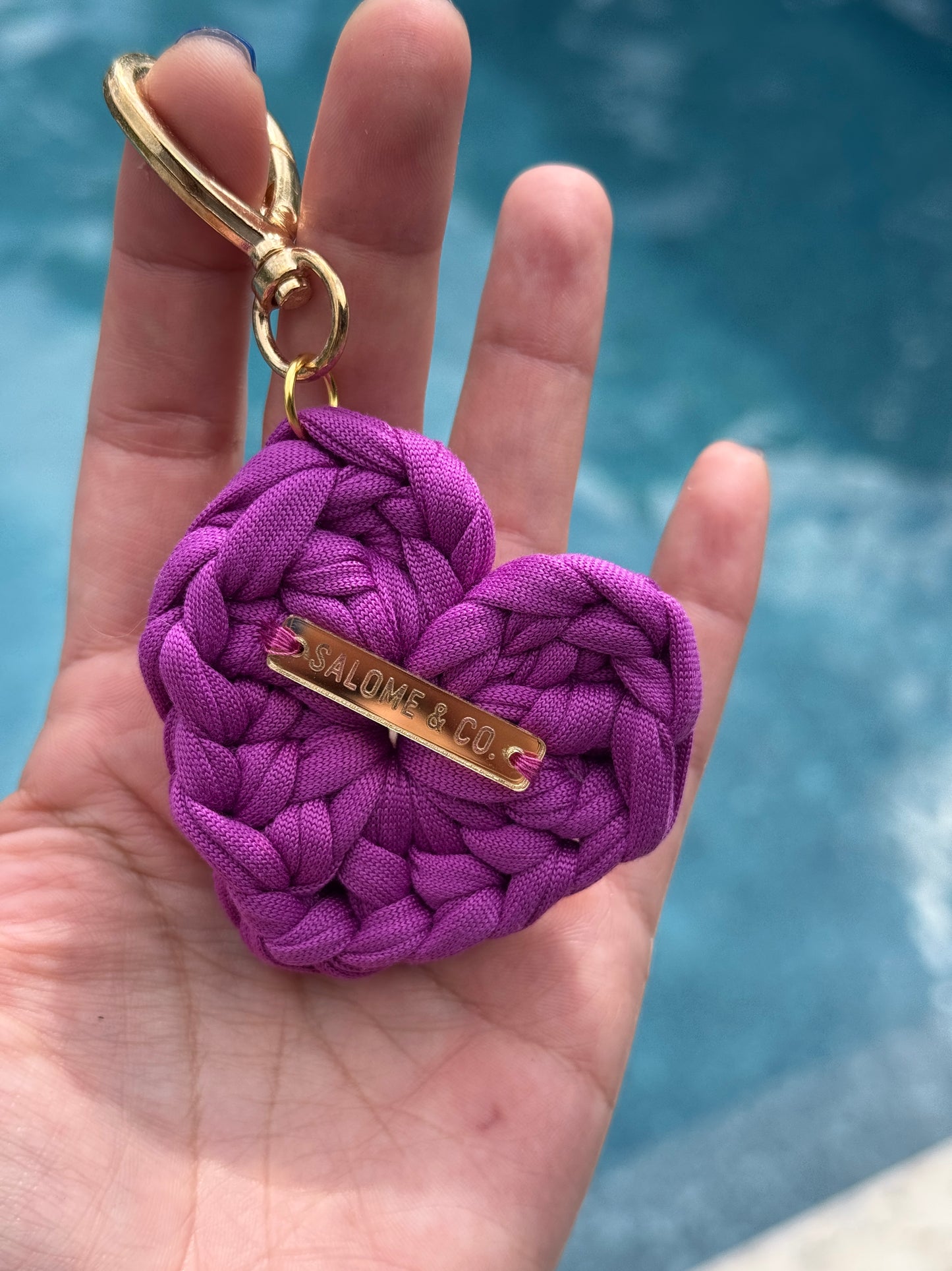 Crochet Heart Keychain