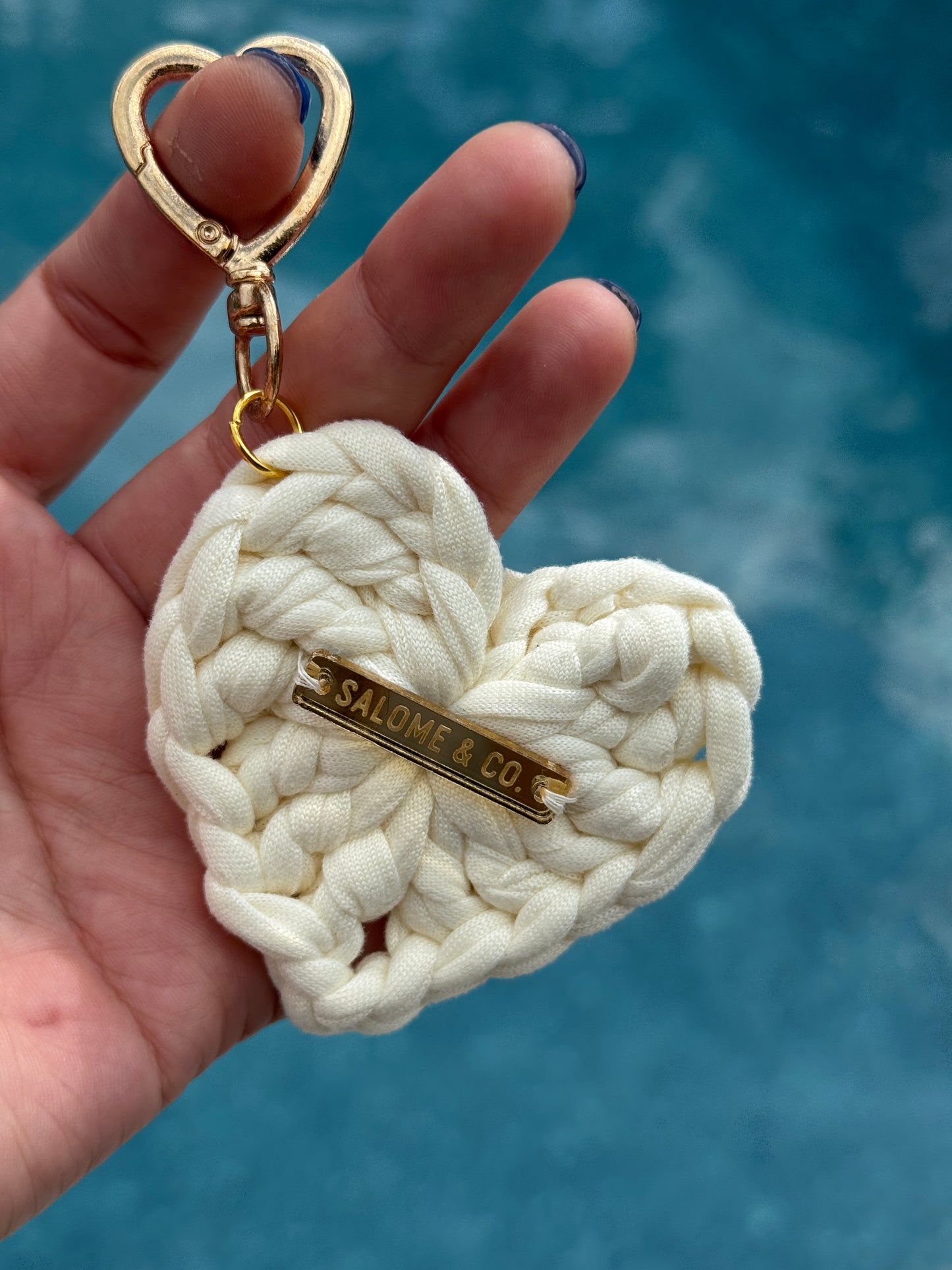 Crochet Heart Keychain