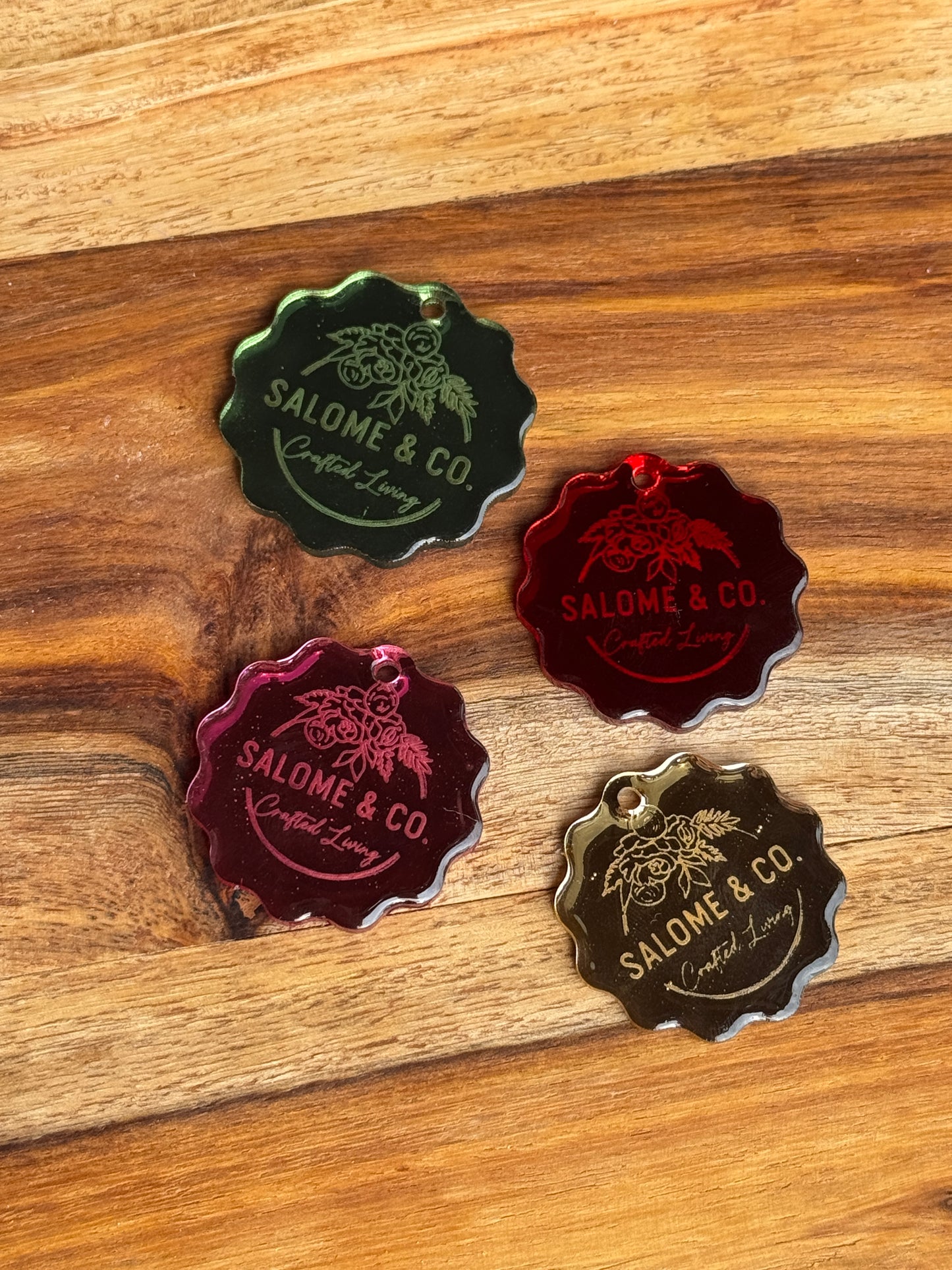 Custom Mirrored Resin Business Card Tag