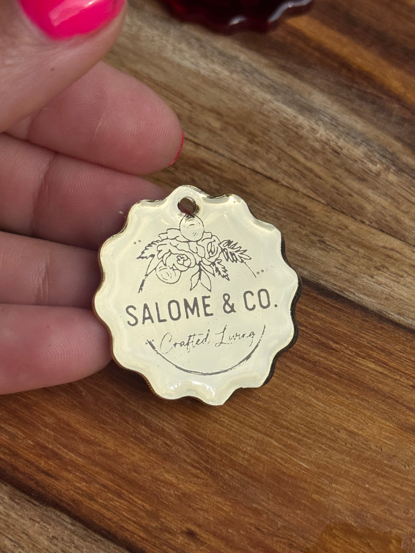 Custom Mirrored Resin Business Card Tag