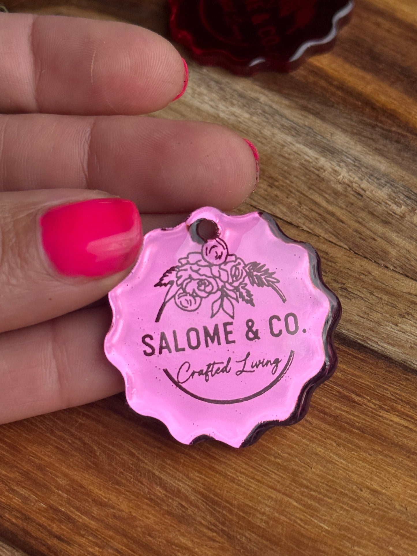 Custom Mirrored Resin Business Card Tag