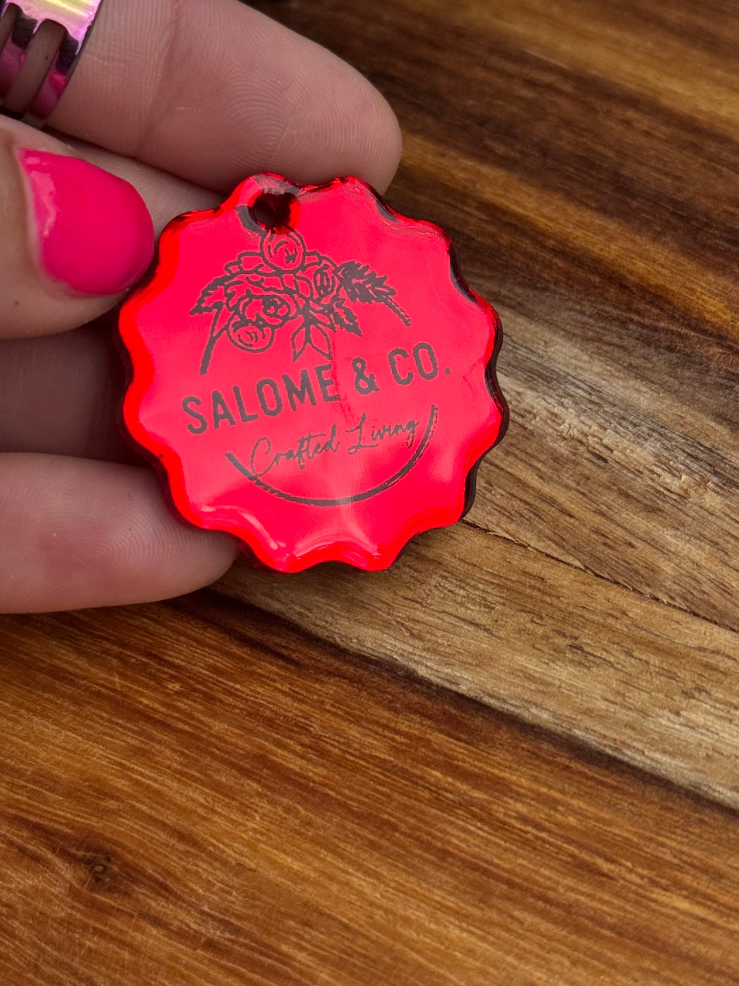 Custom Mirrored Resin Business Card Tag