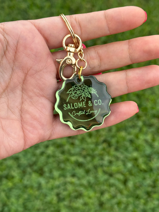 Custom Mirrored Resin Business Card Tag