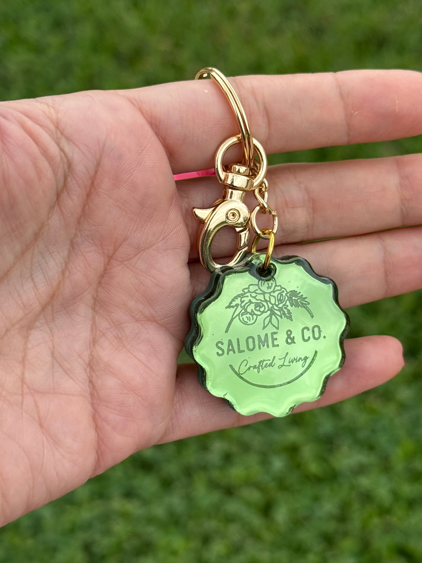 Custom Mirrored Resin Business Card Tag