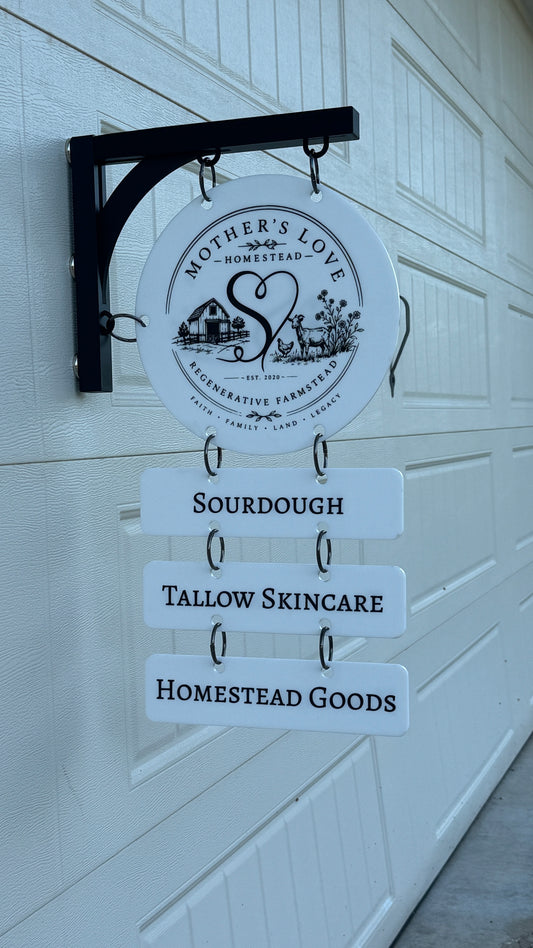 Engraved Modern Magnetic Tent Hanging Sign