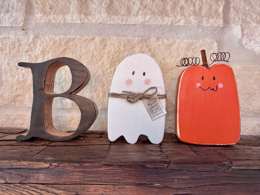 BOO - B, Ghost, Pumpkin, Cutout Decor