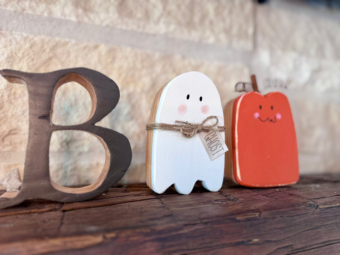 BOO - B, Ghost, Pumpkin, Cutout Decor