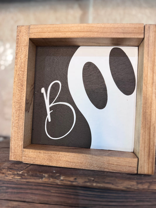 BOO Ghost Small Wooden Frame