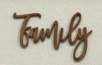 Wooden Cutout Cursive Word